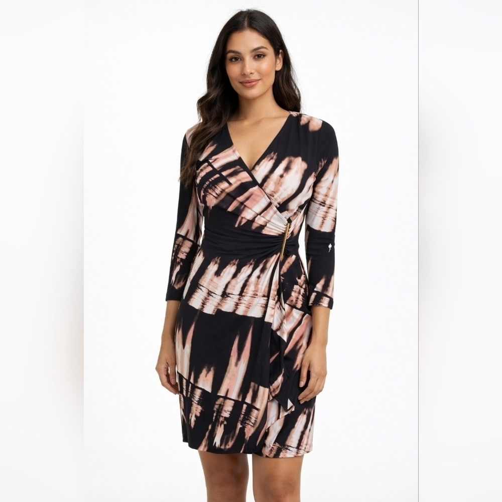 Calvin Klein Wrap Dress 3/4 Sleeve Size XS